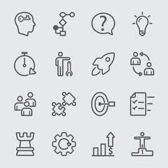 Business solution line icon