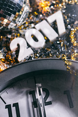 2017 Focus On Clock New Year's Eve Grunge Background