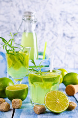 Drink of lime and tarragon