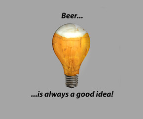 Beer is always a good idea: a lightbulb full of beer