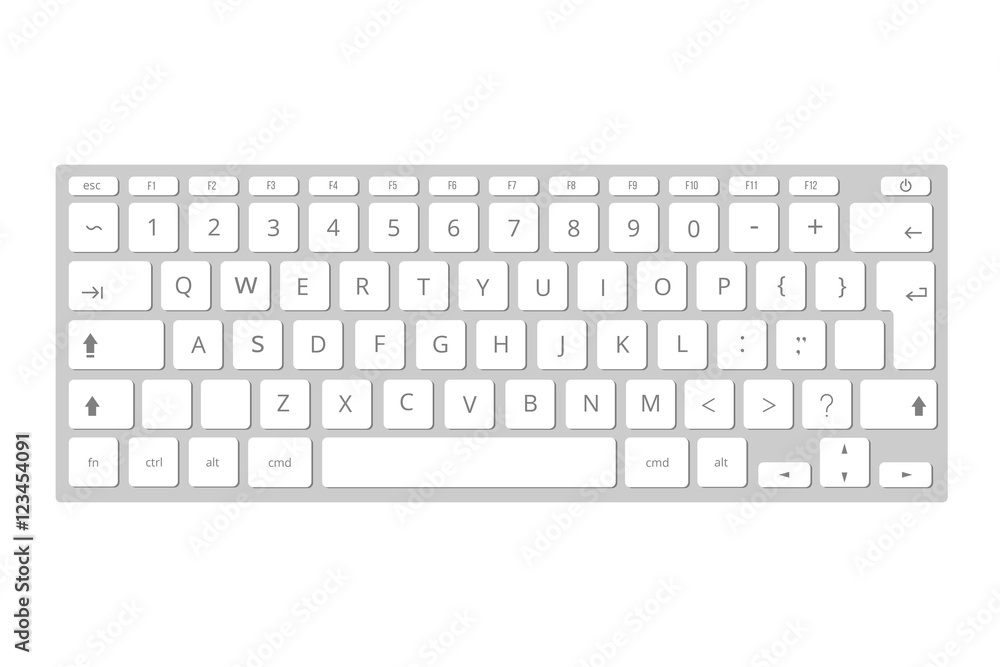 Poster vector white mobile computer keyboard, keypad