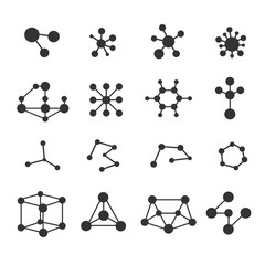 Molecules icons vector set