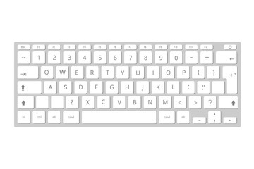Vector white mobile computer keyboard, keypad