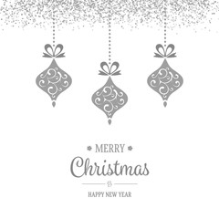 Silver Hanging Christmas Decoration with Sparkle