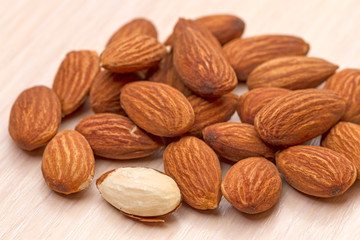 Almond nuts on the table