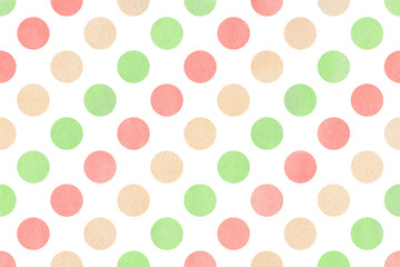 Watercolor polka dot background.