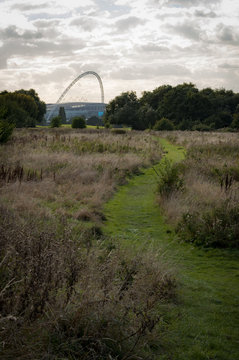 The Wembley Stadium At The End Of A Path