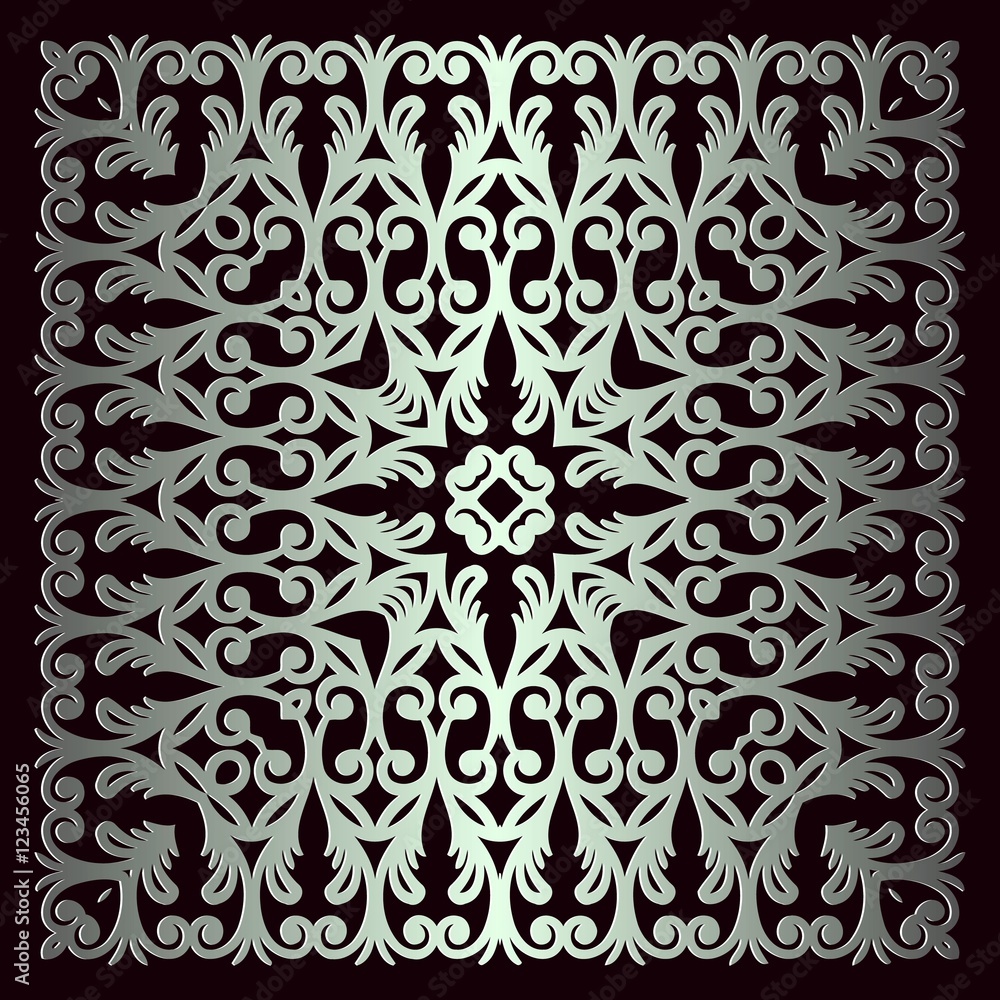 Aufkleber vintage background with classy patterns interwoven lines metallic color and a frame on black