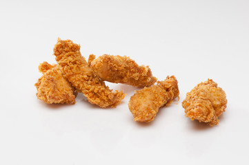 chicken pieces in bread crumbs