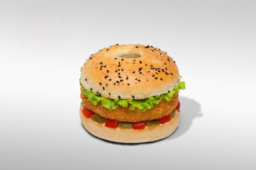 cheeseburger on a light background