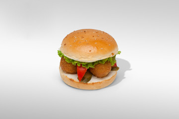 cheeseburger on a light background