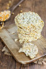 Fresh made Corn Waffles (close-up shot)