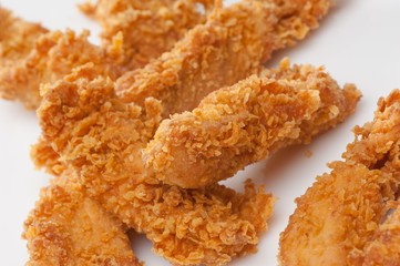 chicken pieces in bread crumbs