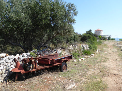 Old Tractor, Kastos Island, Lefkada, Greece