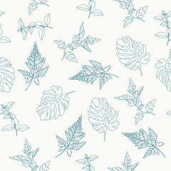 Floral hand drawn seamless pattern
