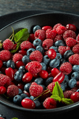 Fresh berries in the bowl.