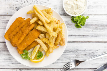 Portion of Fish Fingers (selective focus)