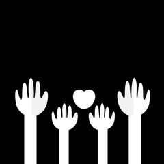 Hands and heart vector