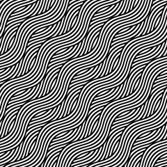 Fototapeta na wymiar Vector seamless texture. Modern geometric background. Repeating pattern with wavy lines arranged diagonally.