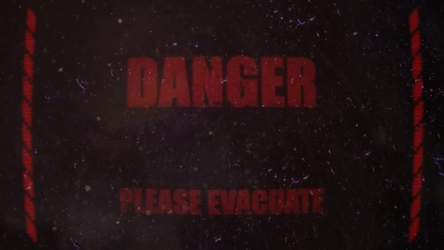 Biological Evacuation Warning Alert Signal on a Screen