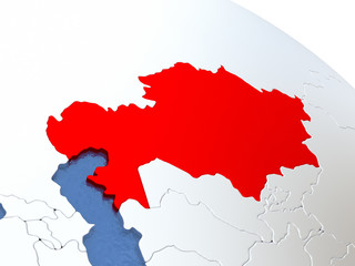 Fototapeta premium Kazakhstan on globe