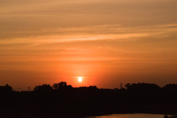 sunset sky with the sun