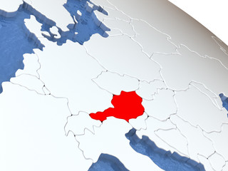 Fototapeta premium Austria on globe