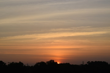 sunset sky with the sun