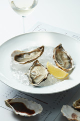 Raw Oysters served