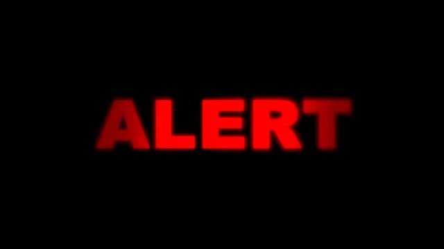 Red Alert Alarm Going on and Off