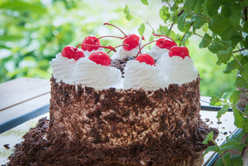 Black forest cake decorated