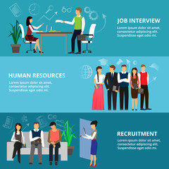 Concepts of job interview, human resources and recruitment