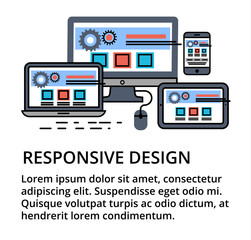 Modern editable flat line vector of responsive design