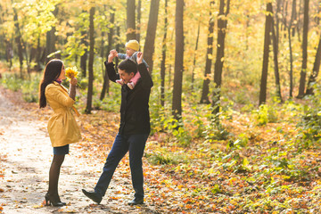 happy family outdoor in autumn