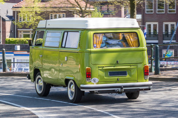 Old green camper van