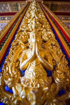 the perforate on the door in public temple, this picture is generic art in Thailand it is not trademark in this  picture