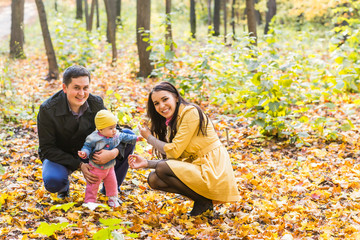happy family outdoor in autumn