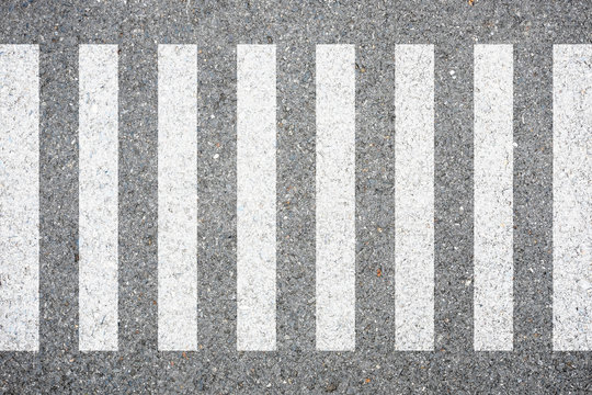 Zebra crosswalk on the road for safety crossing