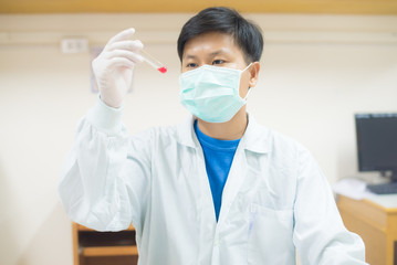 scientist with equipment and science experiments