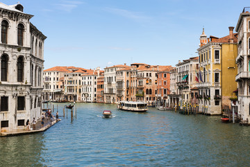Fototapeta na wymiar VENICE, ITALY - 26 JUNE, 2014: Grand Canal in Venice Italy