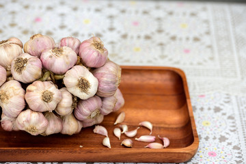 Garlic bulbs and cloves