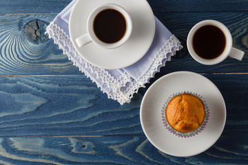 Muffins with on a white plate