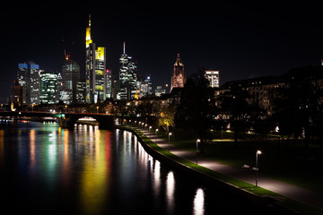 Fototapeta na wymiar Night Cityscape of Frankfurt am Main, Germany