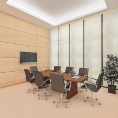 3D Interior rendering of an office