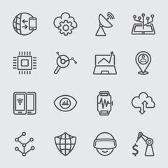 Business technology line icon