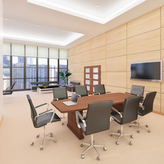 3D Interior rendering of an office