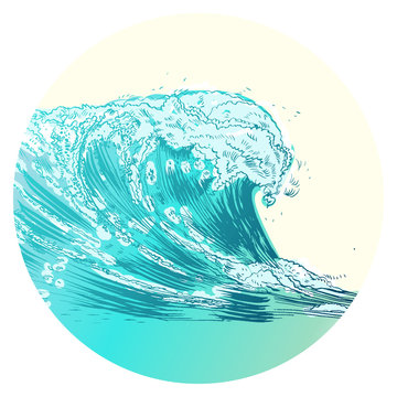 Vector Illustration of handdrawn handpicked waves