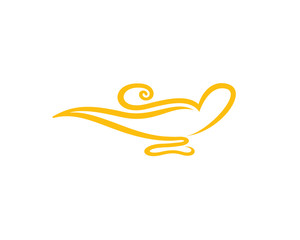 Fototapeta premium Magic Lamp and Wishes Logo