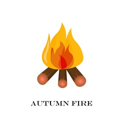 Red Fire icon isolated on background. Modern simple, flat blazing flame sign. Vector Illustration.