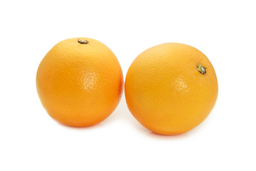 Two fresh orange isolated on white background